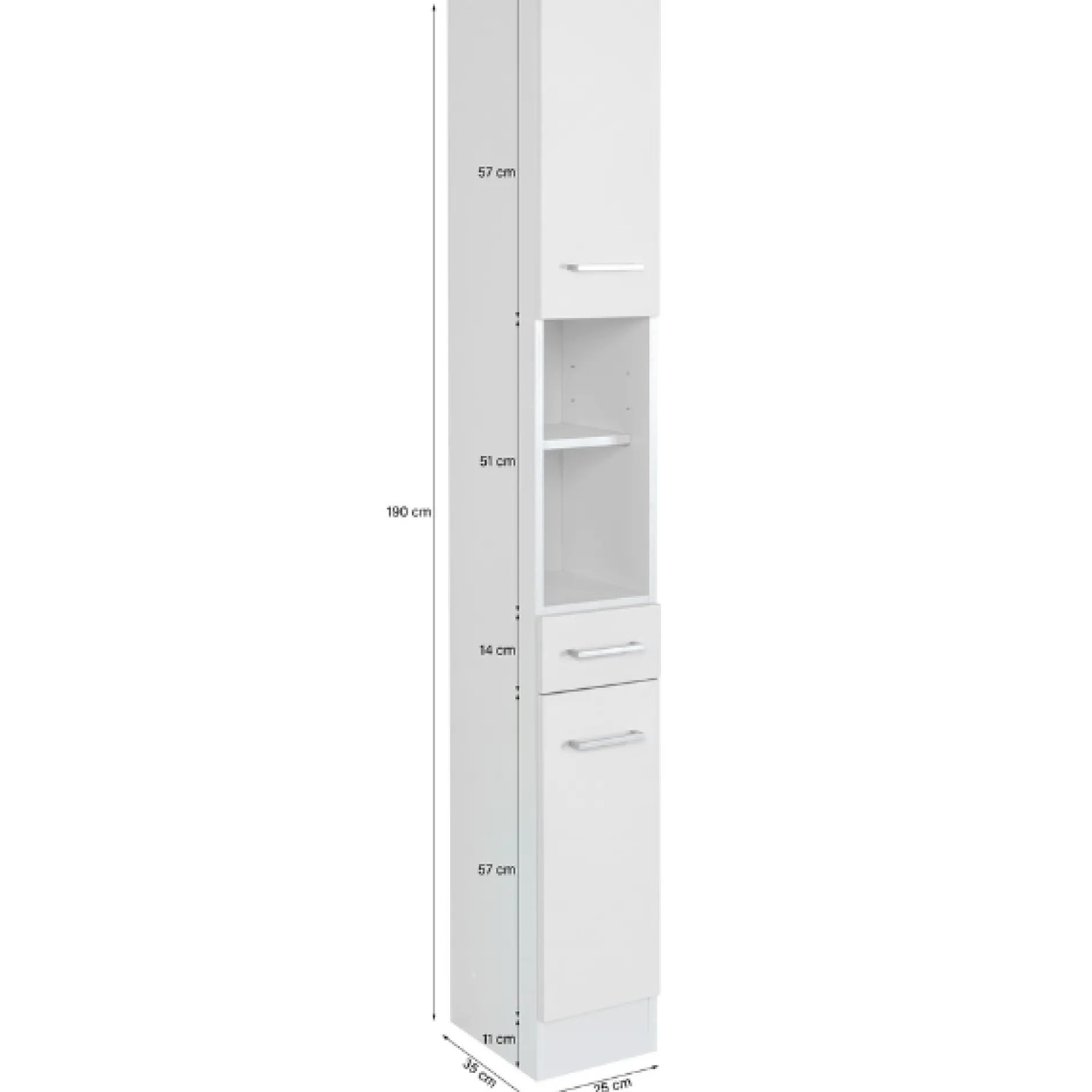 RiccaBadezimmer : Spiegelschrank, Waschbeckenunterschrank, Säulenschrank - grau