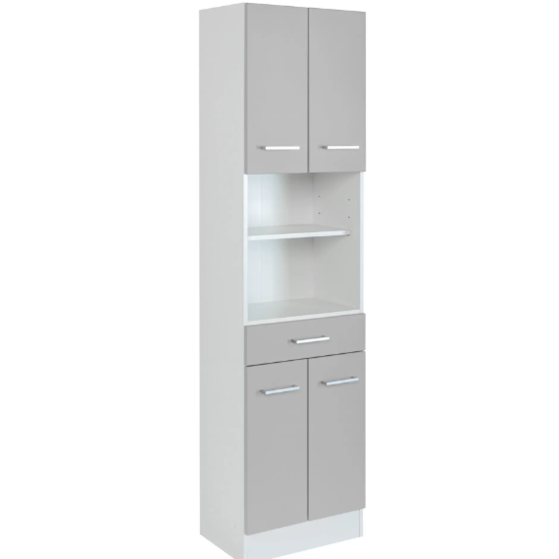 RiccaBadezimmer : Wandschrank, Badezimmerschrank, Spiegelschrank, Waschbeckenunterschrank, Säulenschrank - grau