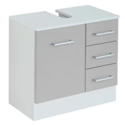RiccaBadezimmer : Wandschrank, Badezimmerschrank, Spiegelschrank, Waschbeckenunterschrank, Säulenschrank - grau