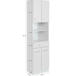 RiccaBadezimmer : Wandschrank, Badezimmerschrank, Spiegelschrank, Waschbeckenunterschrank, Säulenschrank - weiß