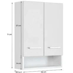 RiccaBadezimmer : Wandschrank, Badezimmerschrank, Spiegelschrank, Waschbeckenunterschrank - weiß