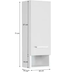 RiccaBadezimmer : Wandschrank, Badezimmerschrank, Spiegelschrank, Waschbeckenunterschrank, Säulenschrank - grau