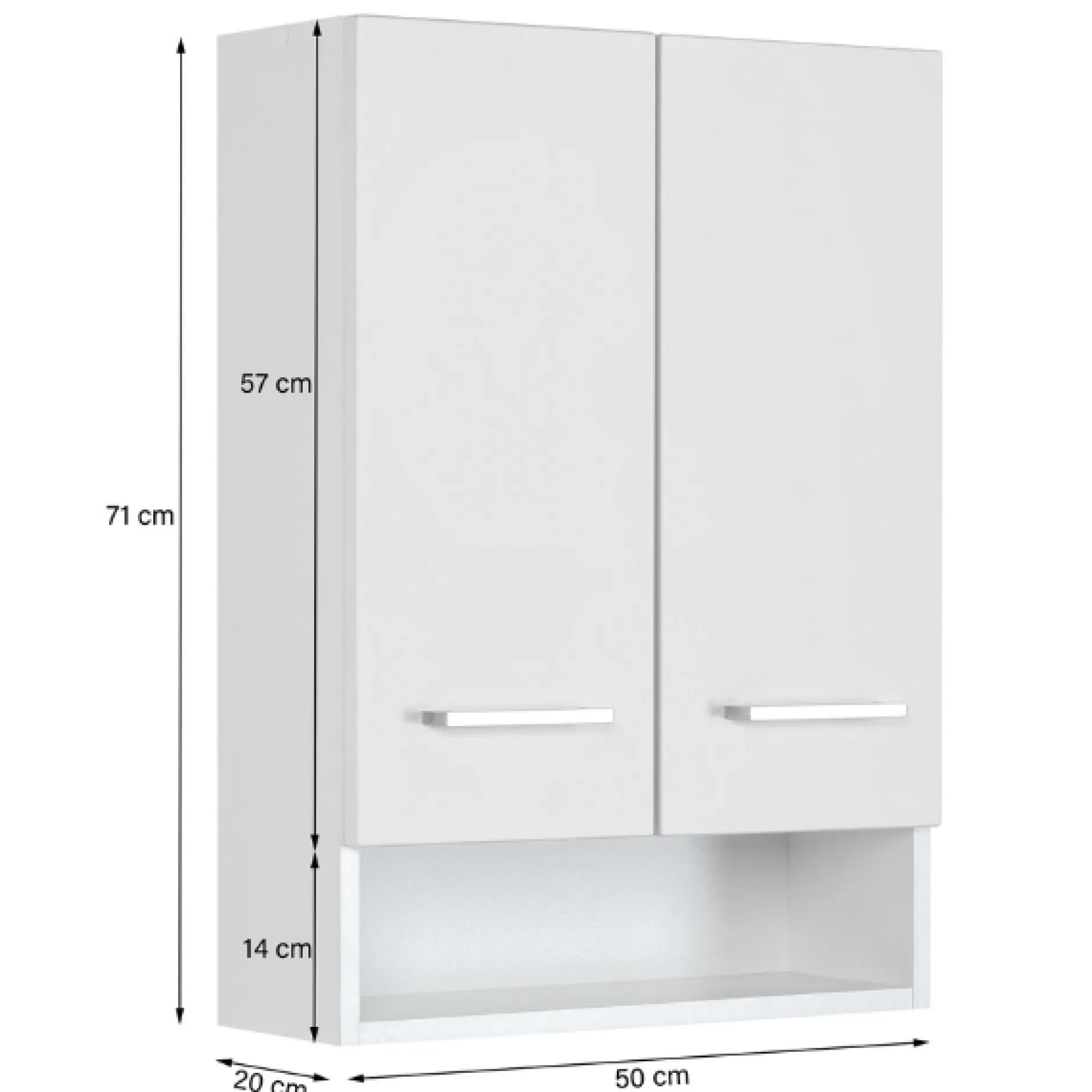 RiccaBadezimmer : Wandschrank, Badezimmerschrank, Spiegelschrank, Waschbeckenunterschrank, Säulenschrank - grau