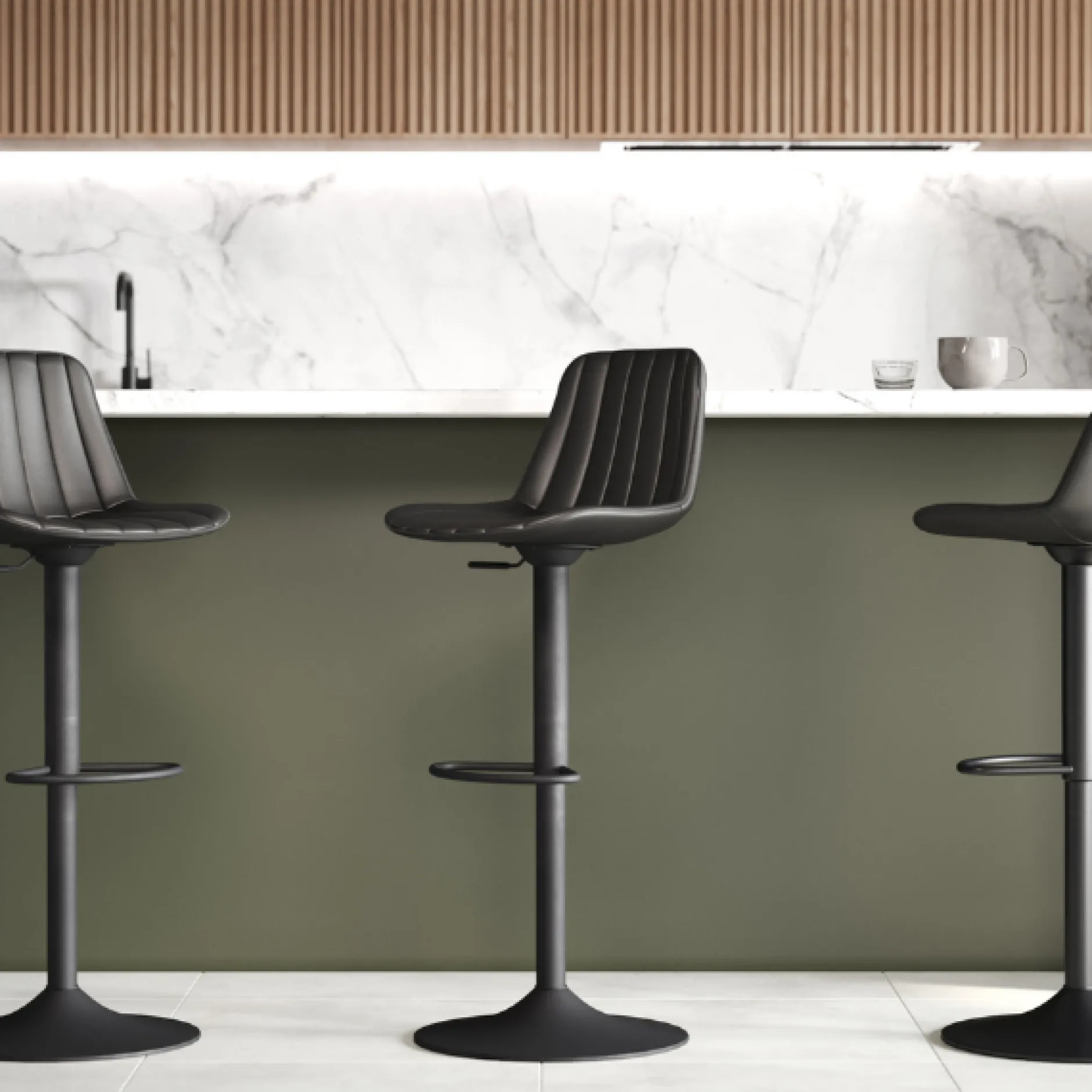 Roadster Verstellbarer Barhocker - Sitzhöhe 60-82cm - schwarz