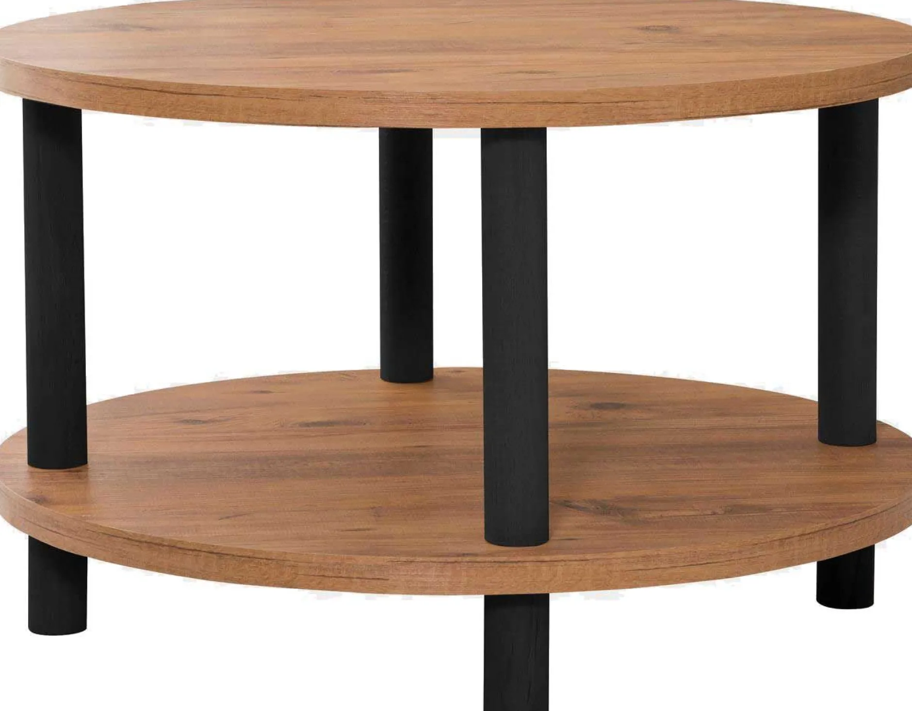 Roby Couchtisch | 100 % MELAMIN | Schwarz, Atlantische Kiefer