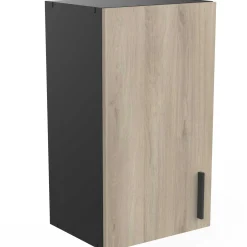 Romanie 40 cm Kleiderschrank 1 Drehtür und 1 Einlegeboden Kronberg Eiche/Mattschwarz