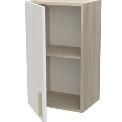Romanie 40 cm Kleiderschrank 1 Drehtür und 1 Einlegeboden Kronberg Eiche/Mattweiß