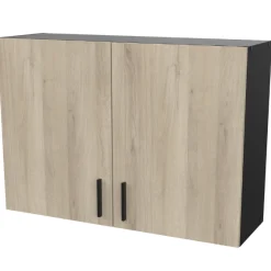 Romanie Hängeelement 100 cm 2 Flügeltüren und 1 Einlegeboden Kronberg Eiche/mattschwarz