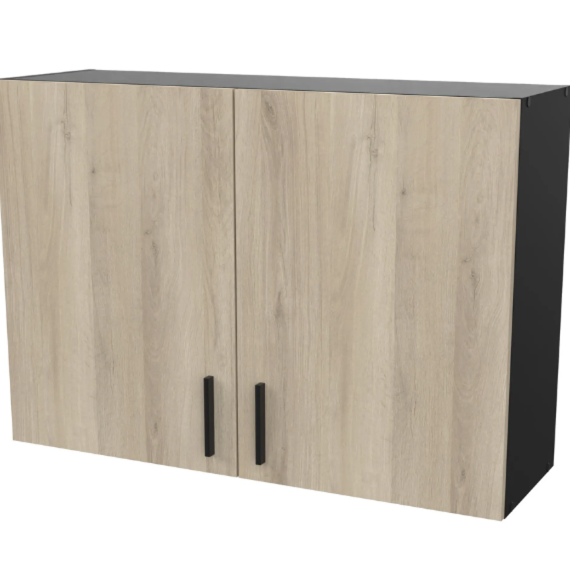 Romanie Hängeelement 100 cm 2 Flügeltüren und 1 Einlegeboden Kronberg Eiche/mattschwarz