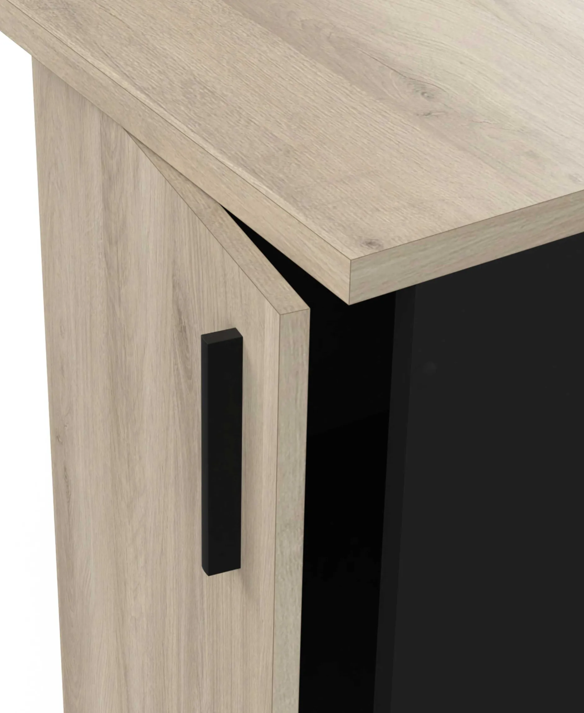 Romanie Unterschrank 40 cm 1 Drehtür und 1 Einlegeboden Kronberg Eiche/Mattschwarz