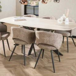 Romano Danish Oval Esstisch 215 cm / 3D Keramik Travertin