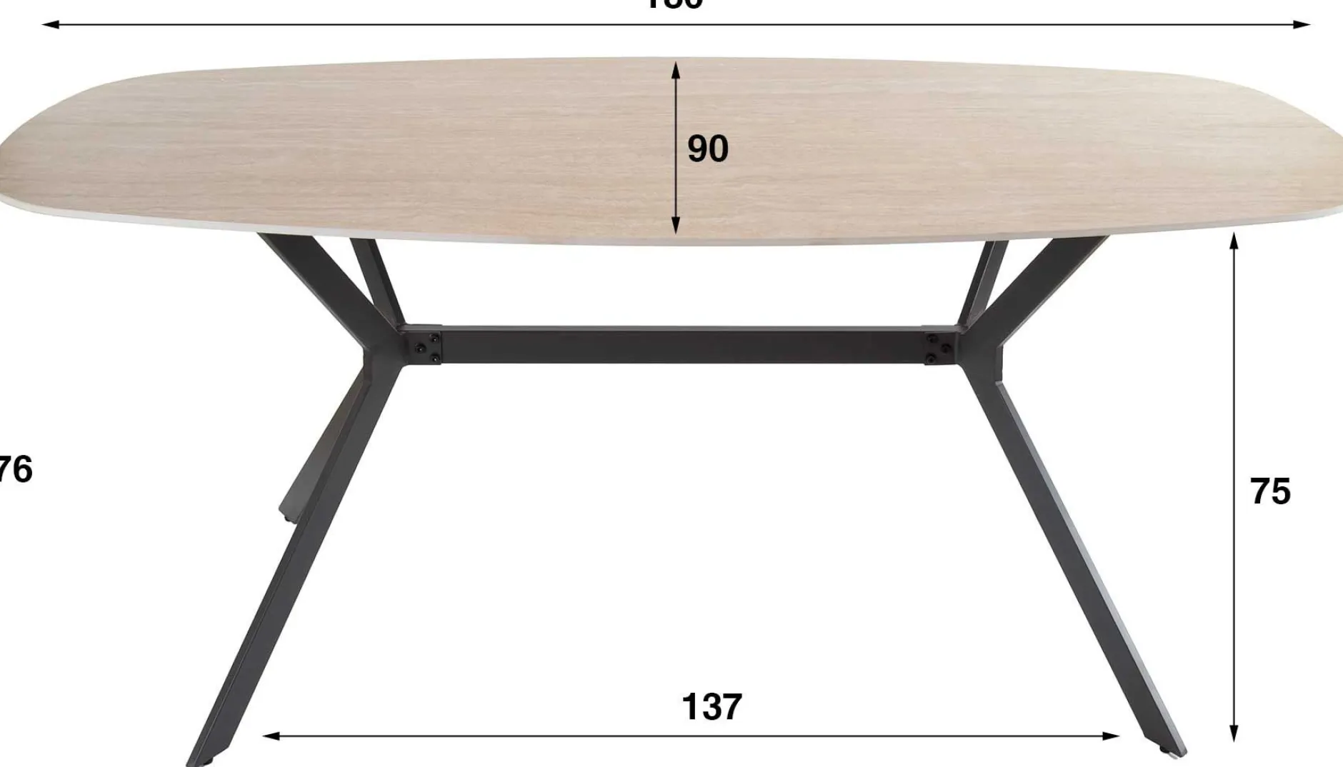 Romano Ovaler Esstisch aus Keramik 180cm - Dänisches Design