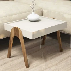 Roma Satztisch (3-teilig) | 100 % MELAMIN | Walnuss, Creme