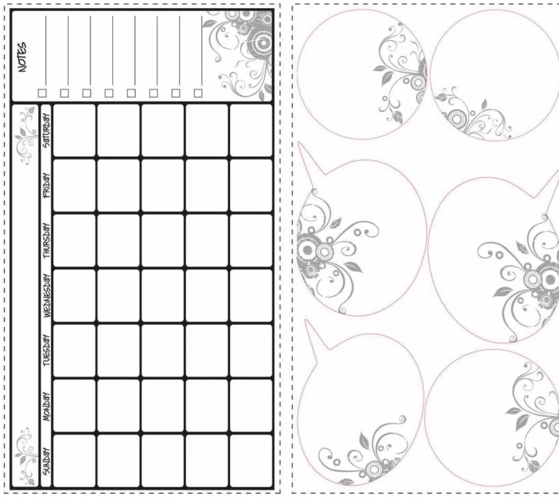 RoomMates Wandsticker - Abwischbarer Kalender Stundenplan
