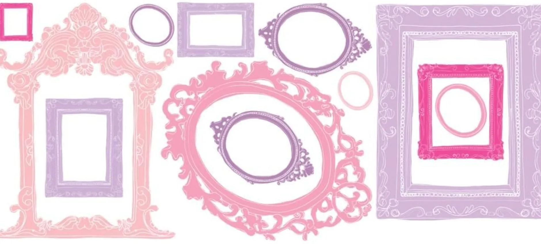 RoomMates Wandsticker - Bilderrahmen rosa und lila