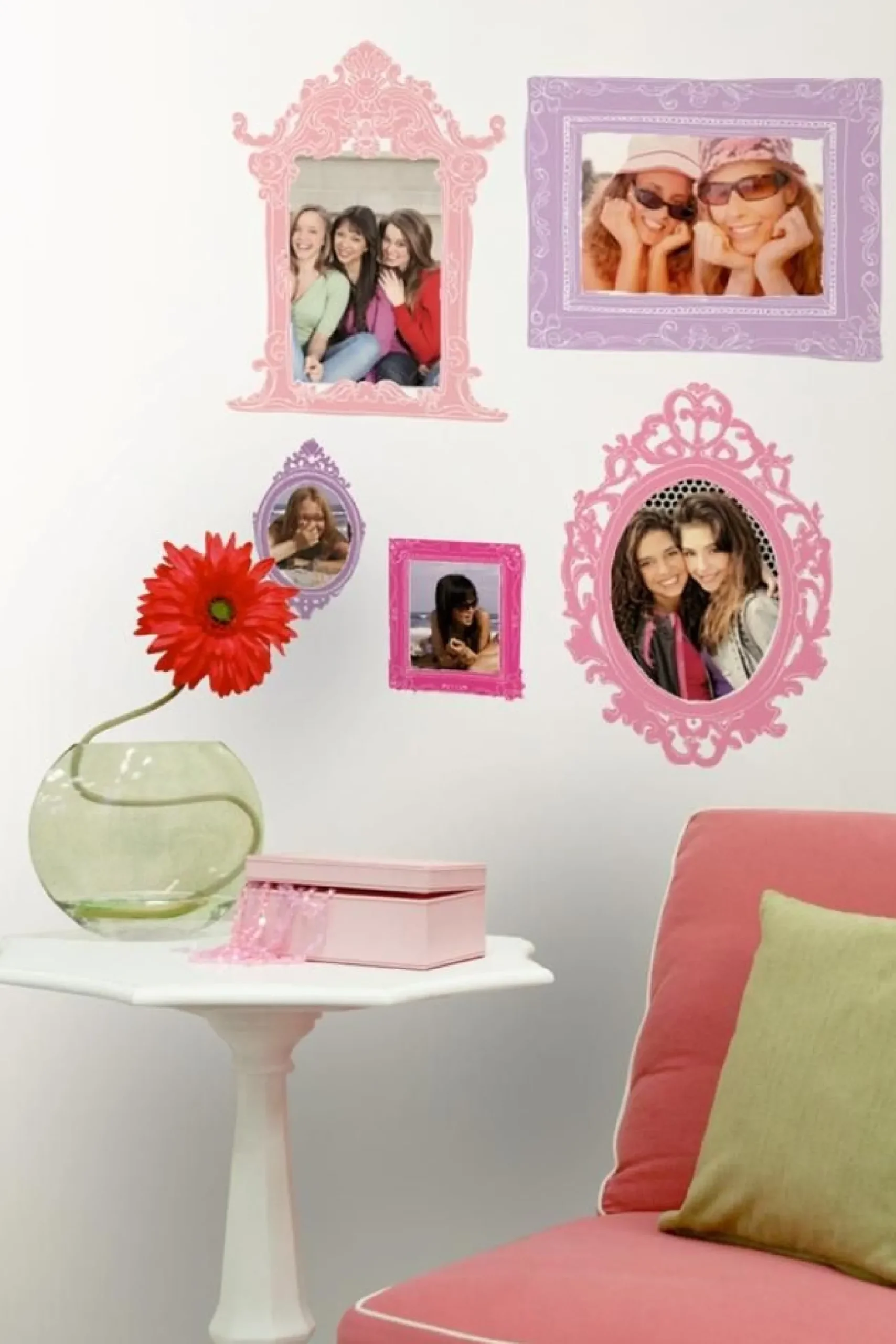 RoomMates Wandsticker - Bilderrahmen rosa und lila