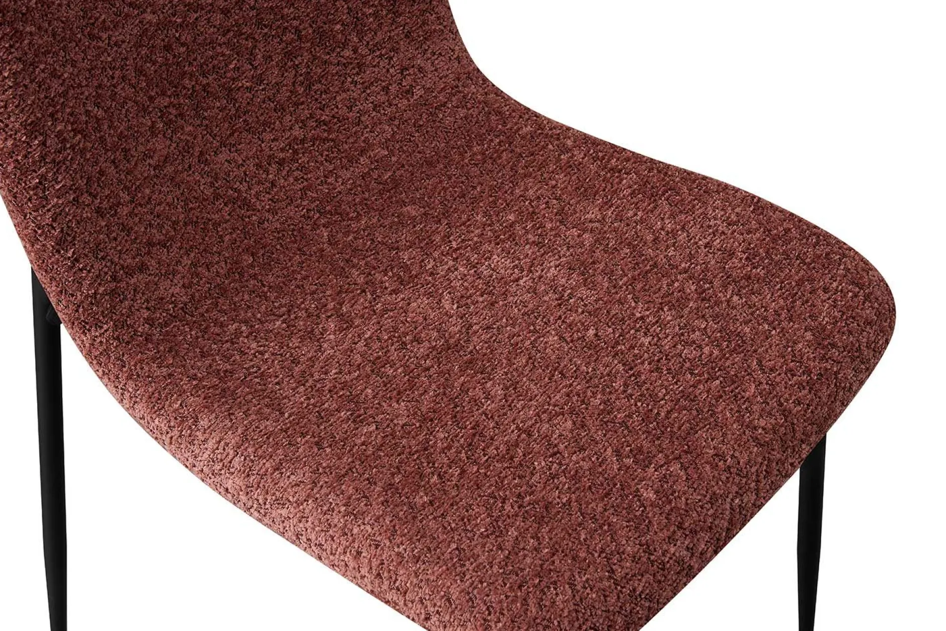 Rosa Bouclé Stuhl Alice | Metallbeine | H81.5xB42xT57cm