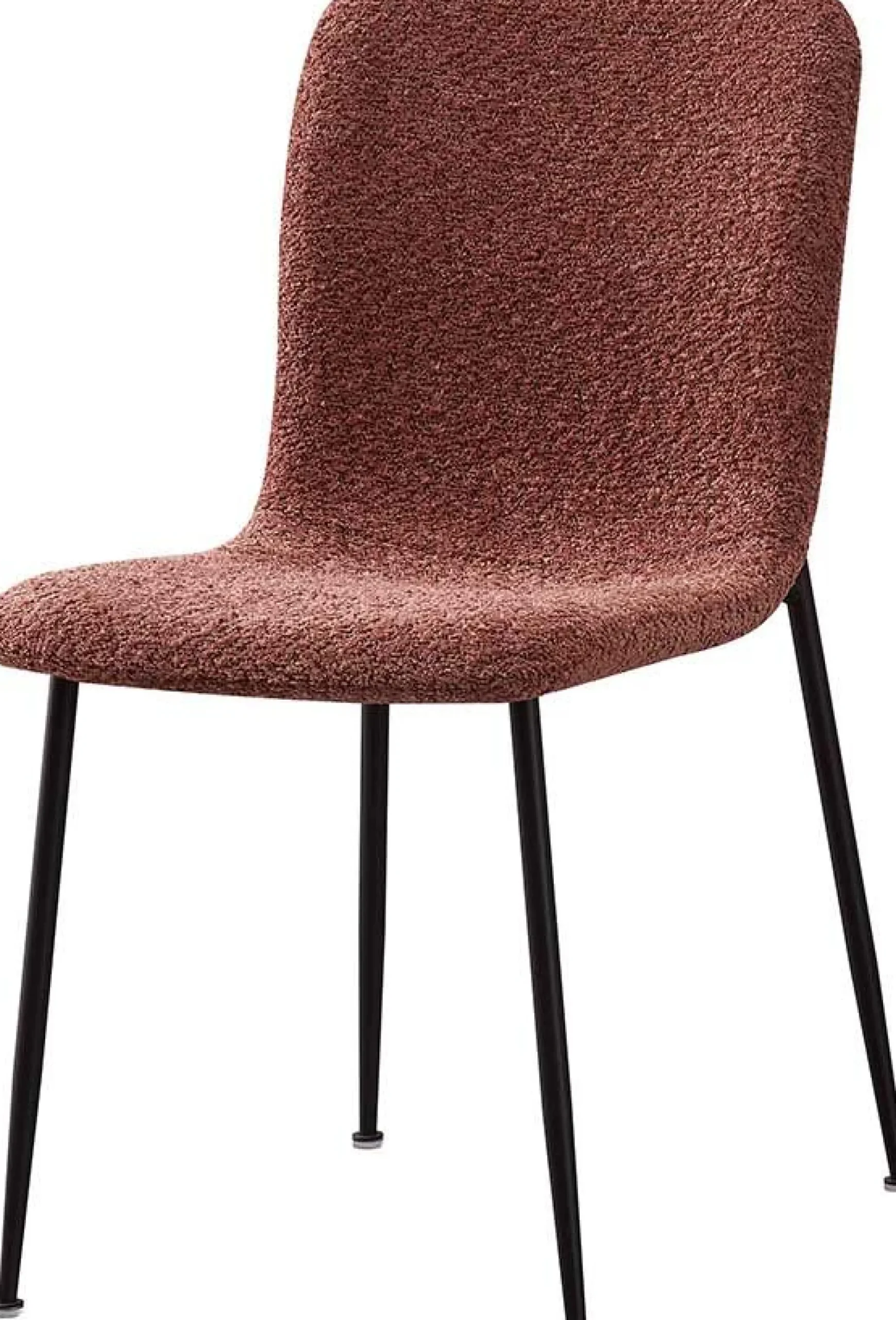 Rosa Bouclé Stuhl Alice | Metallbeine | H81.5xB42xT57cm