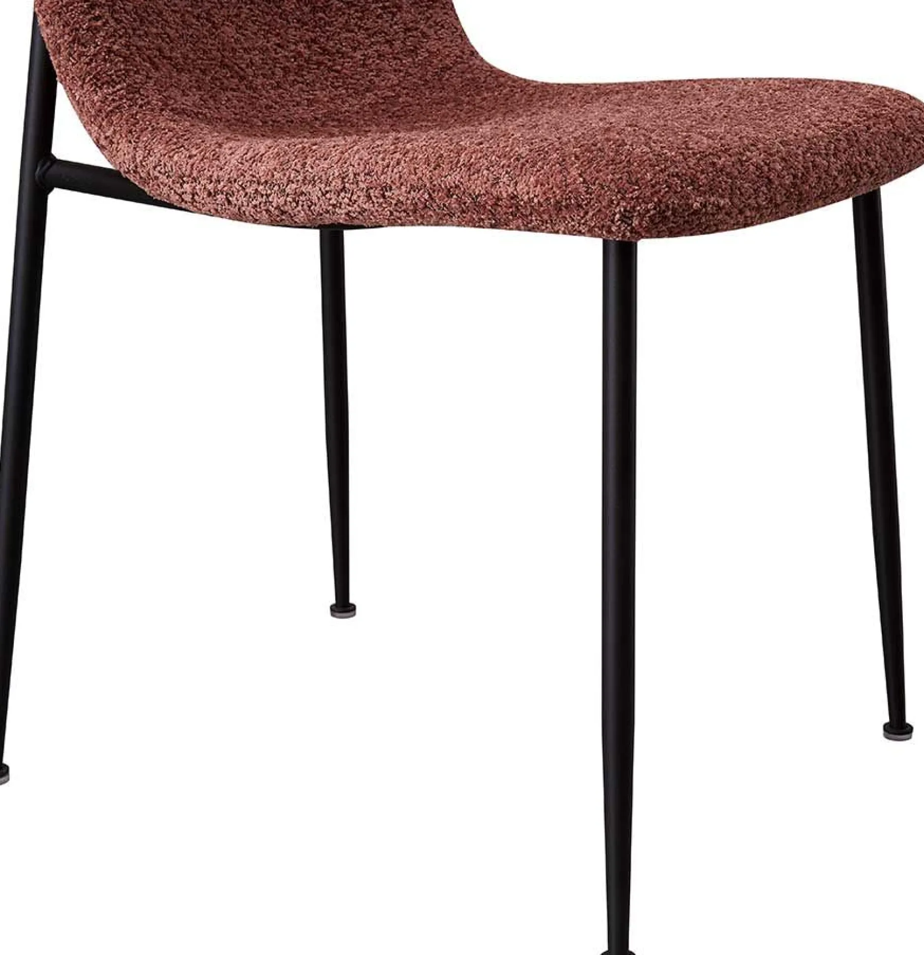 Rosa Bouclé Stuhl Alice | Metallbeine | H81.5xB42xT57cm