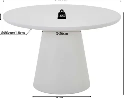 Runder Esstisch Tavares - Ø120x77cm - ecru