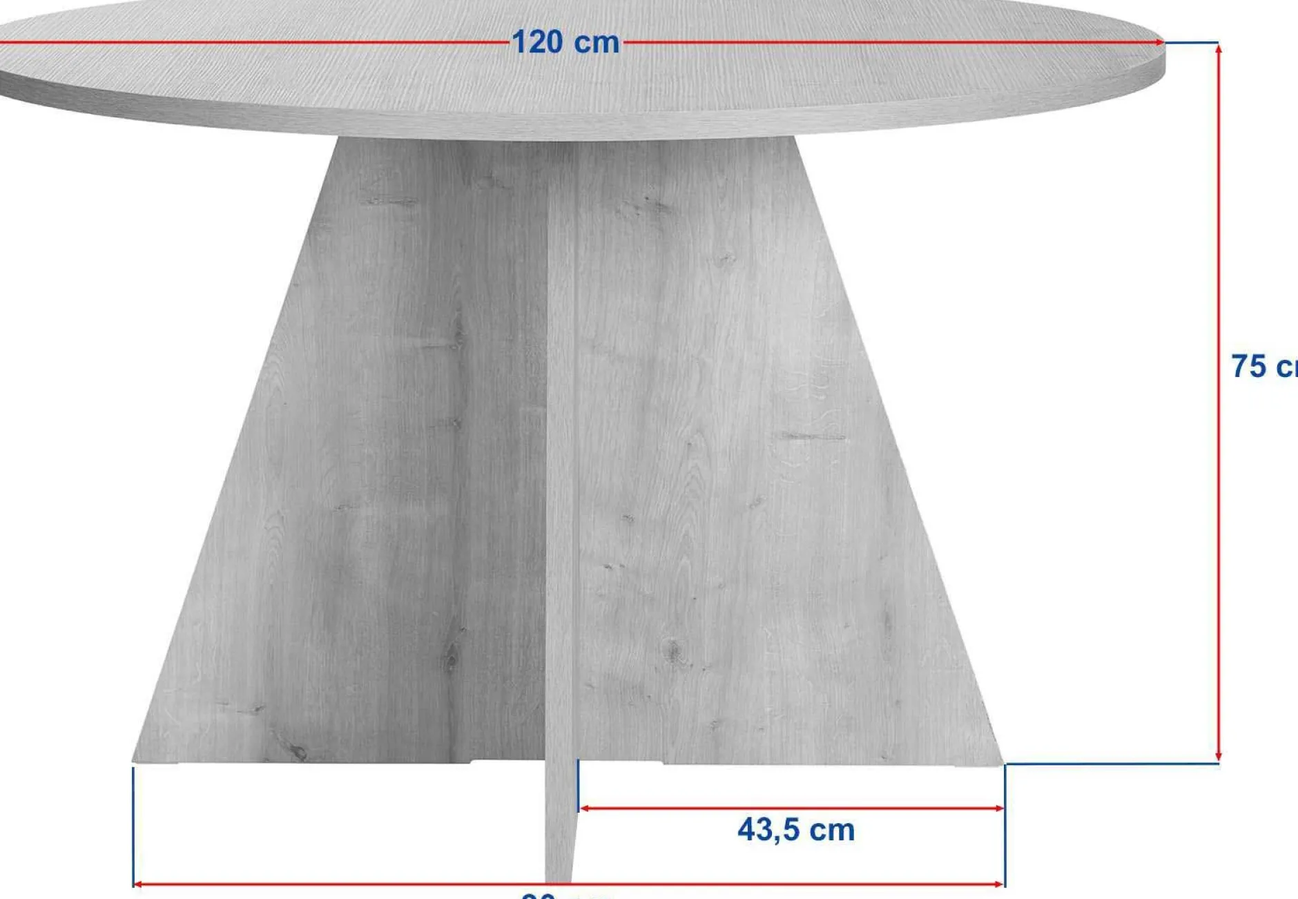 Runder Esstisch Virella - Ø120x75cm - Eiche Dekor