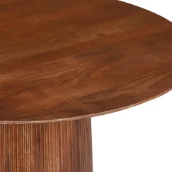 Runder hellbrauner Tisch Miguel | Magnolienholz massiv | 76H x 130B x 130D cm