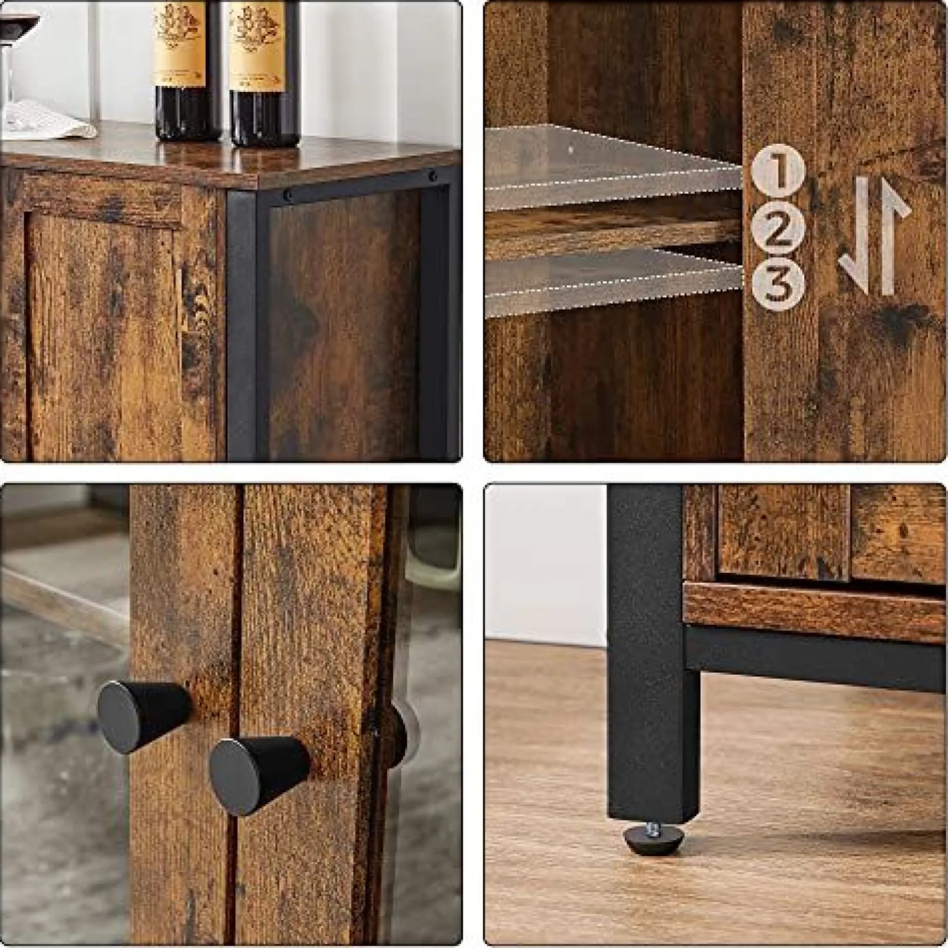 Rustikaler brauner Stahl-Lagerschrank mit Montagesatz