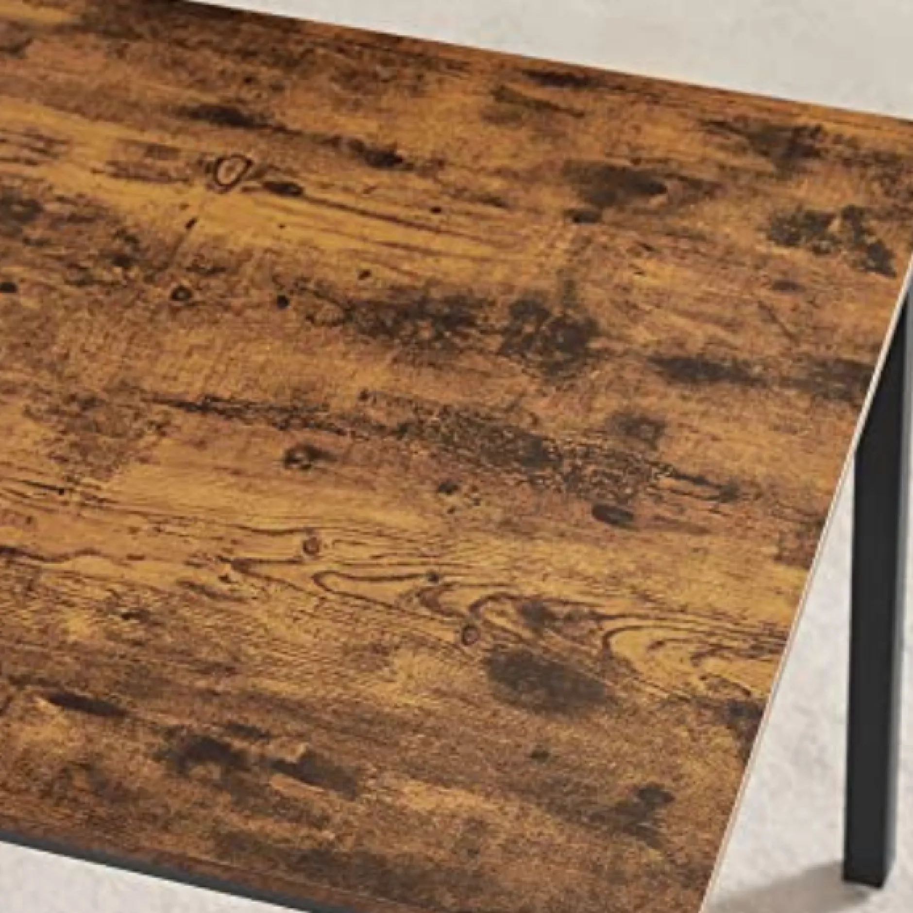 Rustikales 3er-Esszimmer-Set mit Tisch und Bänken Stahlrahmen Industriedesign