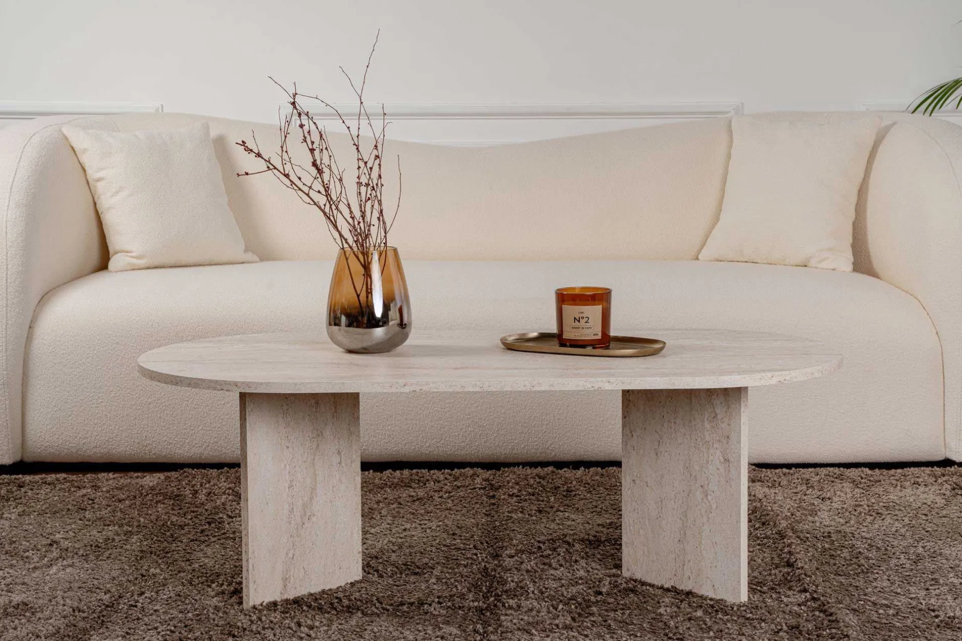 Sable Couchtisch | 100 % MELAMIN | Travertin