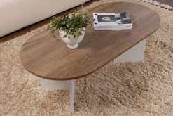 Sable Couchtisch | 100 % MELAMIN | Walnuss, Weiß