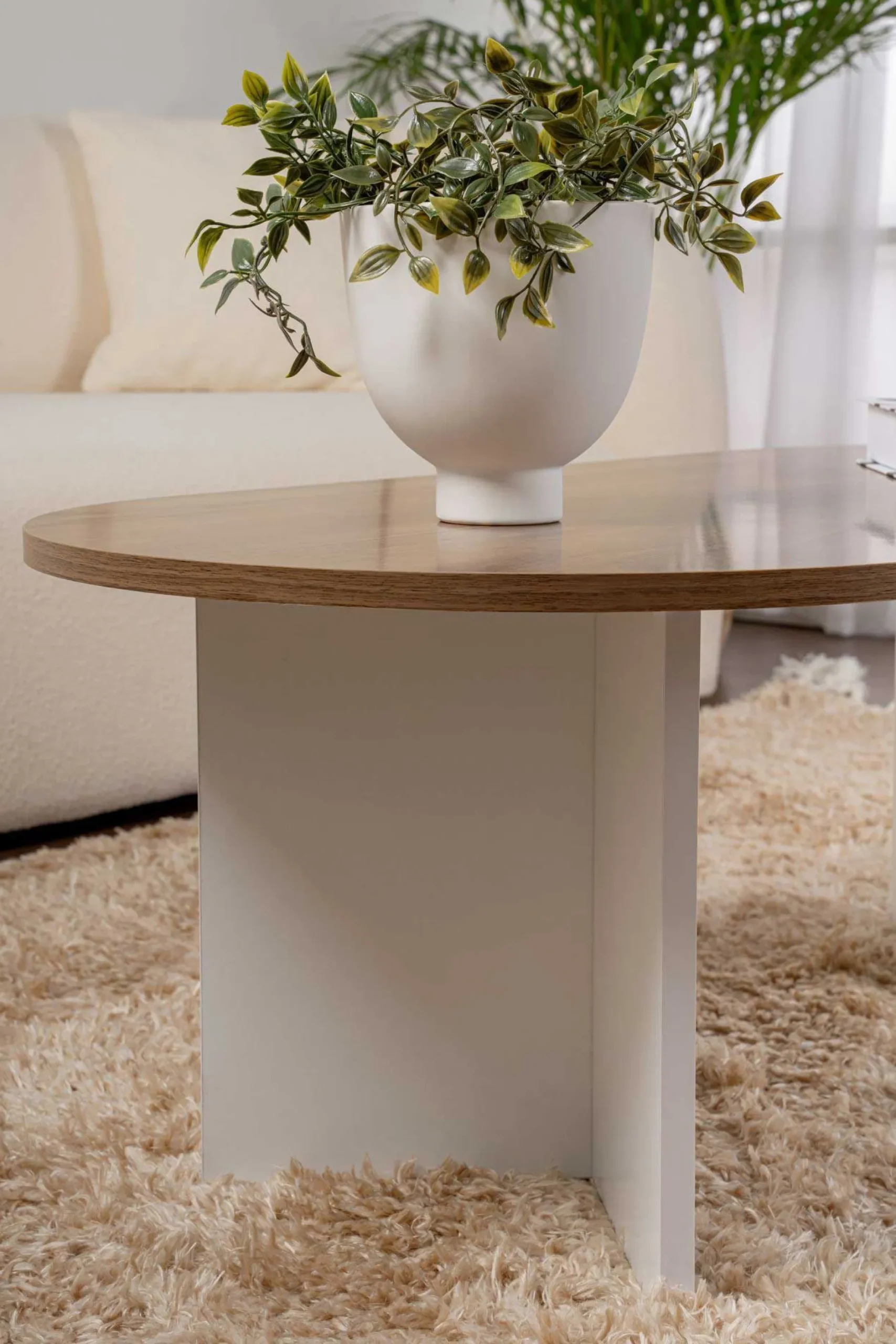 Sable Couchtisch | 100 % MELAMIN | Walnuss, Weiß