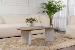 Sable Couchtisch | 100 % MELAMIN | Walnuss, Weiß