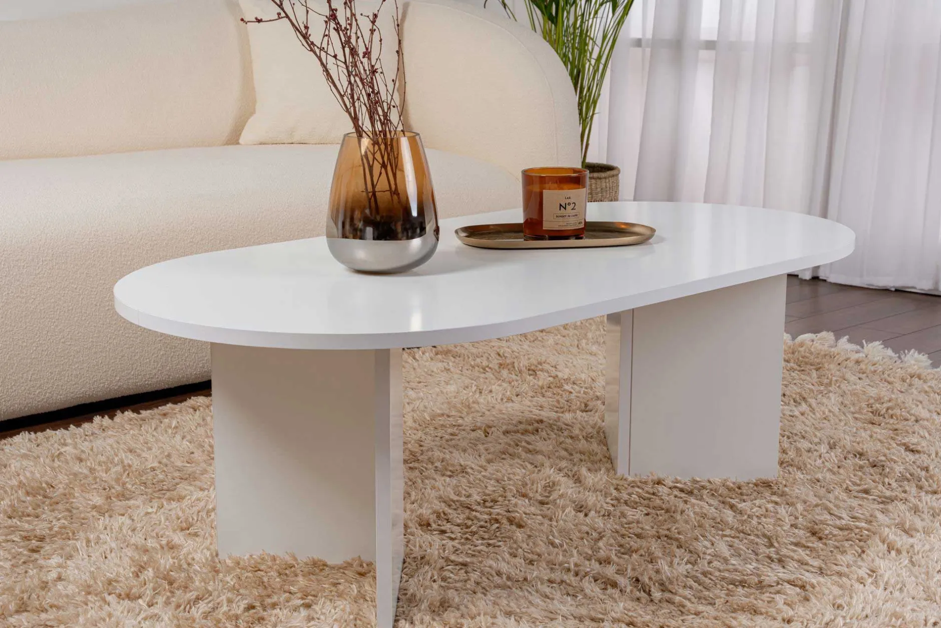 Sable Couchtisch | 100 % MELAMIN | Weiß
