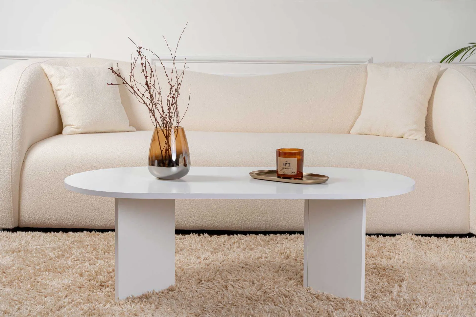 Sable Couchtisch | 100 % MELAMIN | Weiß