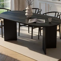 Sablin Esstisch | 100% MELAMIN | Holz Schwarz
