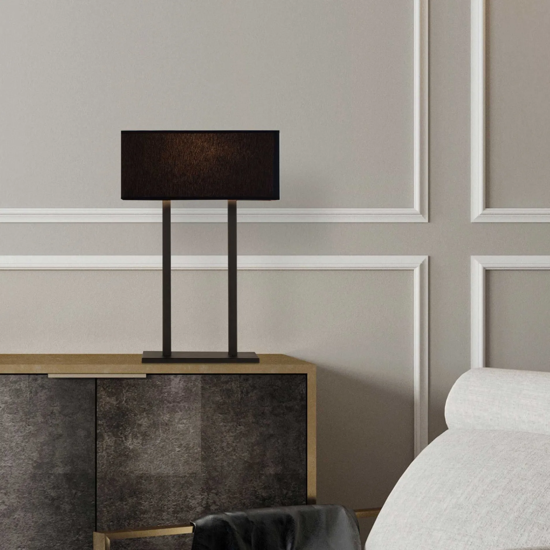 Salihini Tischlampe | METALLGEHÄUSE | Schwarz