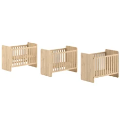 SammieBabyzimmer : Ausziehbett, Kommode mit Wickeltisch, Kleiderschrank - Eichendekor