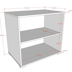 Sammie Bücherregal 68x43x62cm - mit 1 Fachboden - Eiche Dekor