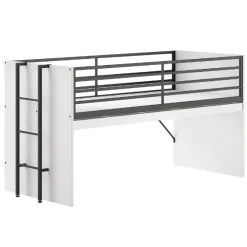 Sammie Halbhohes Bett 90x200cm - mit Schreibtisch - weiß