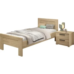 Sammie Jugendzimmer : Bett 90x200cm, Nachttisch - Eiche Dekor