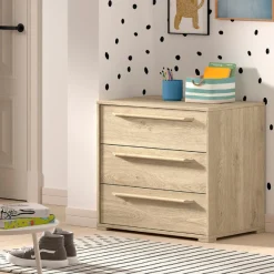 Sammie Kommode 68x43x61cm - 3 Schubladen - Eiche Decor