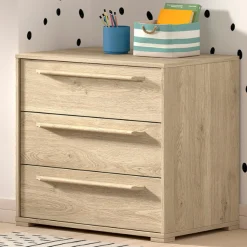 Sammie Kommode 68x43x61cm - 3 Schubladen - Eiche Decor