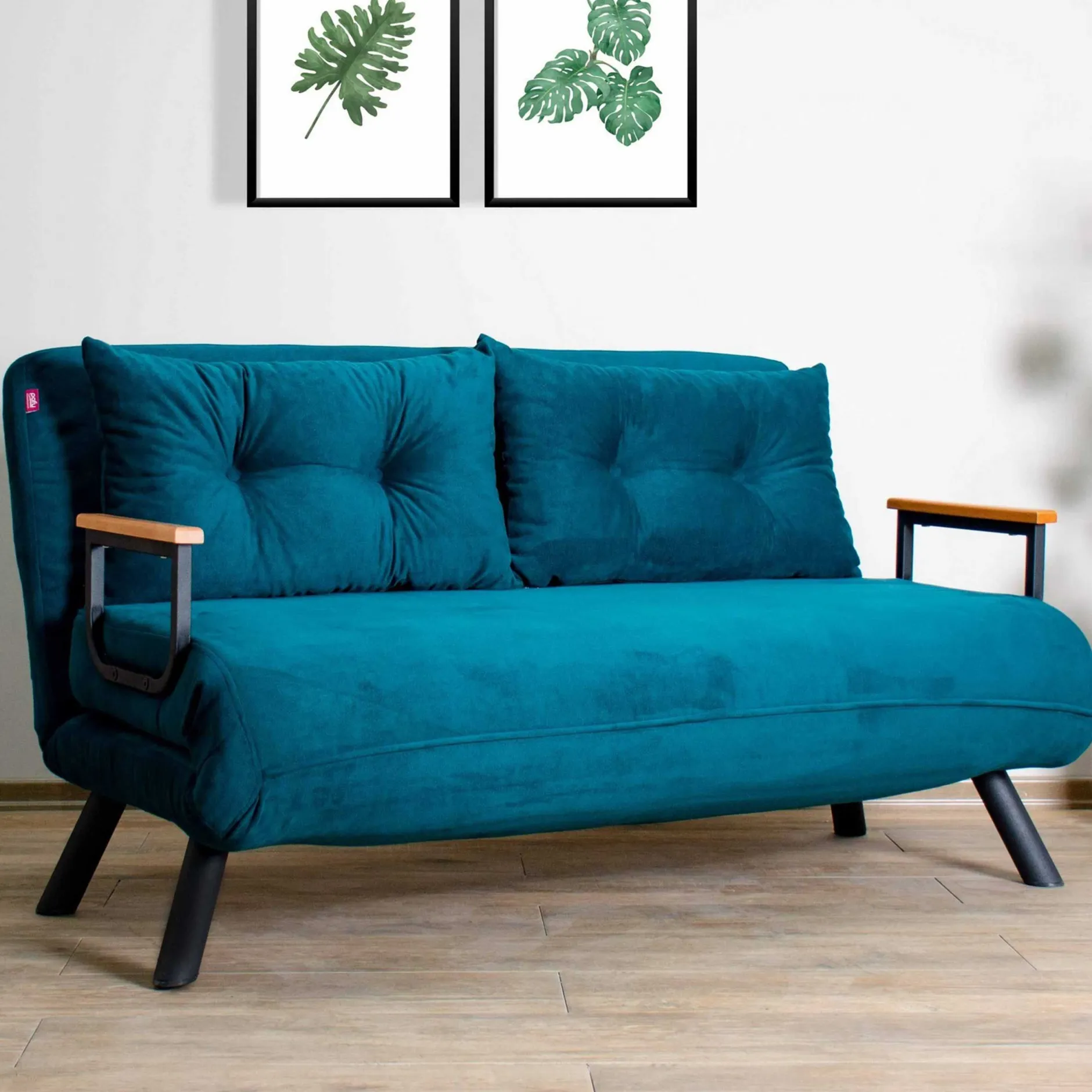 Sando 2-Sitzer-Schlafsofa | Metallrahmen | Petrolgrün