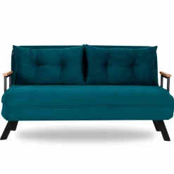 Sando 2-Sitzer-Schlafsofa | Metallrahmen | Petrolgrün