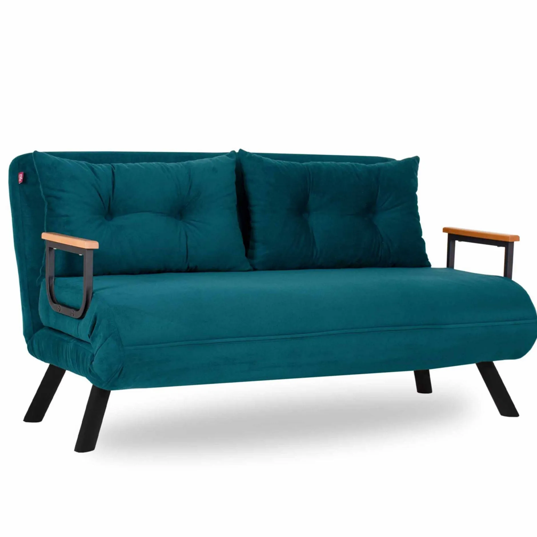 Sando 2-Sitzer-Schlafsofa | Metallrahmen | Petrolgrün