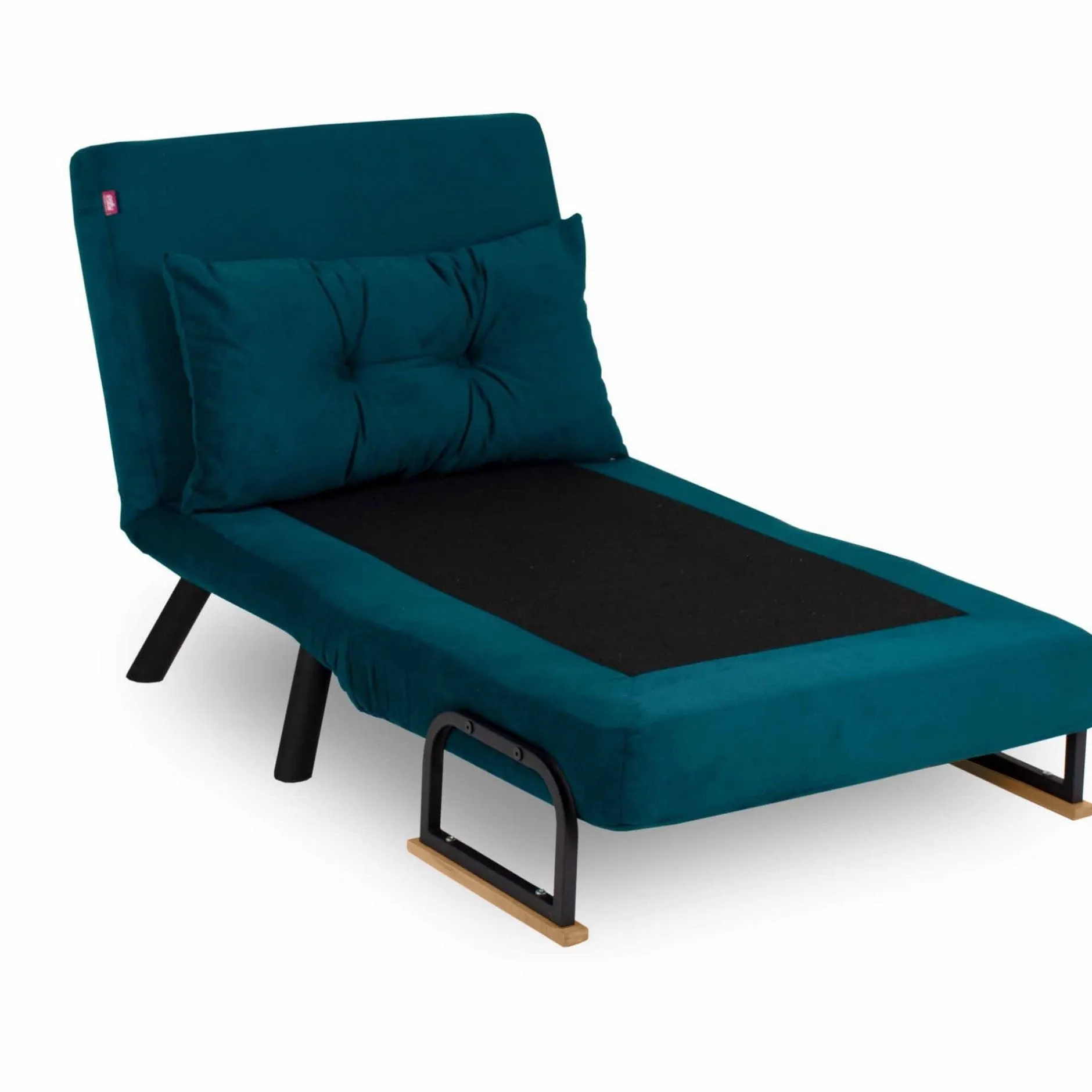 Sando 1-Sitzer-Schlafsofa | Metallrahmen | Petrolgrün