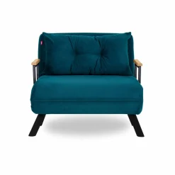 Sando 1-Sitzer-Schlafsofa | Metallrahmen | Petrolgrün