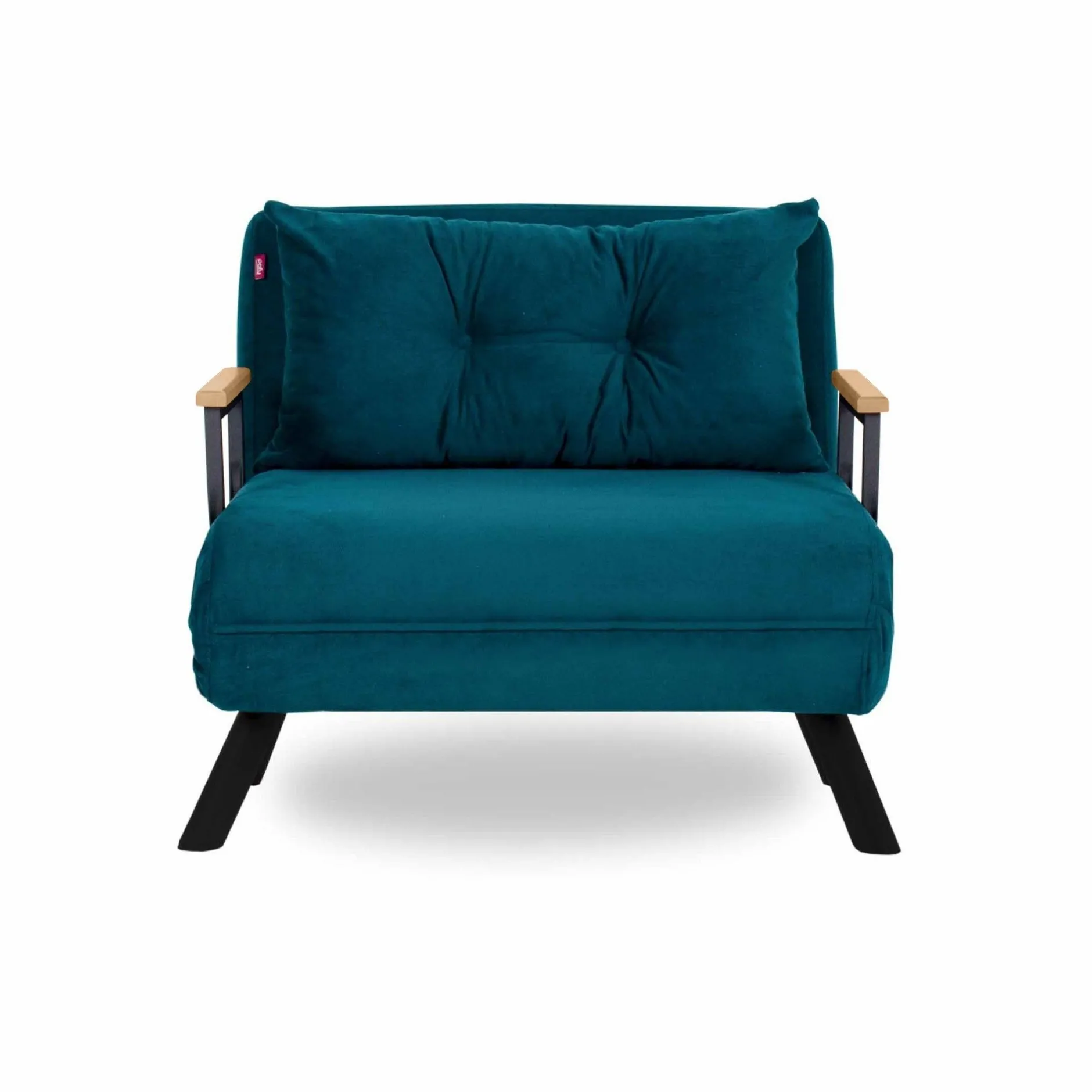 Sando 1-Sitzer-Schlafsofa | Metallrahmen | Petrolgrün