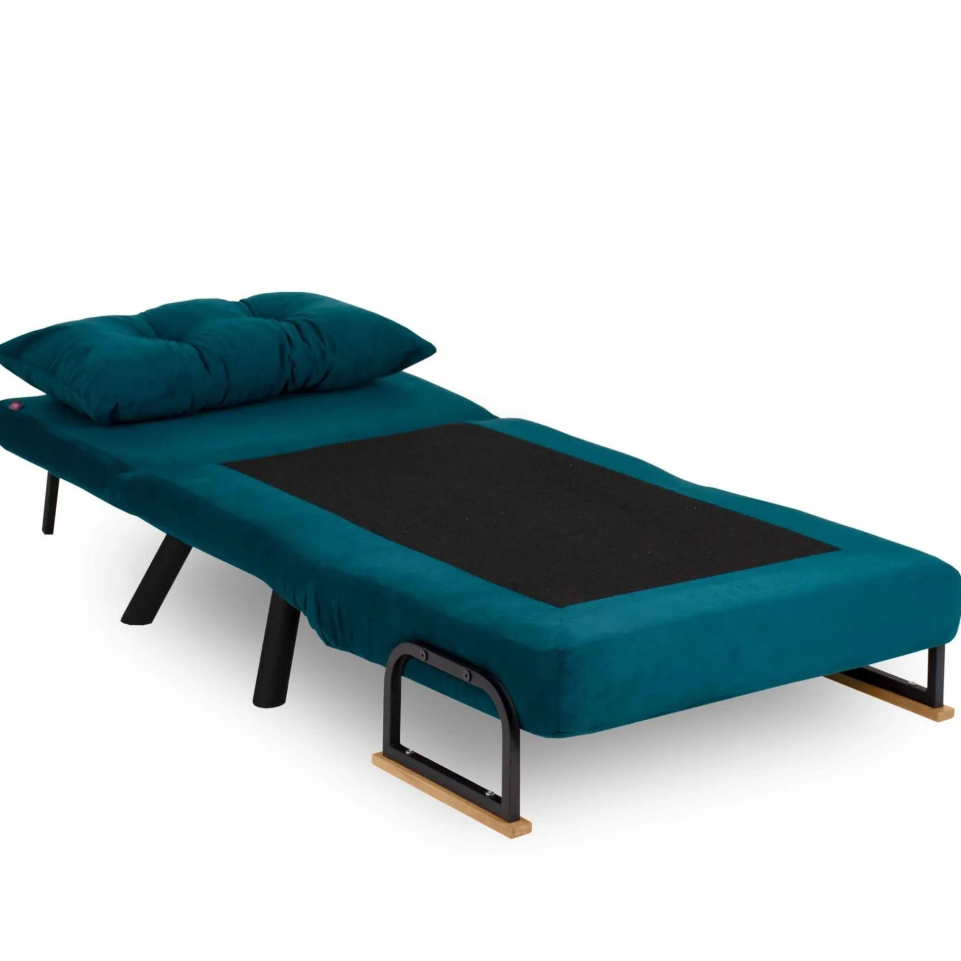 Sando 1-Sitzer-Schlafsofa | Metallrahmen | Petrolgrün