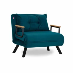 Sando 1-Sitzer-Schlafsofa | Metallrahmen | Petrolgrün